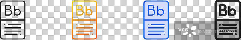 细线条渐变蓝色描边抽认卡图标图片素材