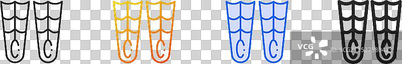 蓝色渐变细线脚蹼图标图片素材