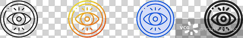专注线性渐变蓝色描边图标图片素材
