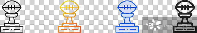 足球奖杯线性渐变图标图片素材