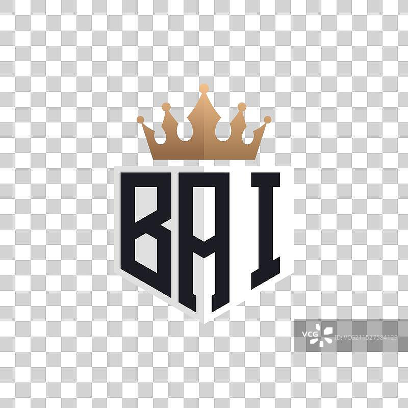 皇冠优雅BAI字母奢华标志图片素材