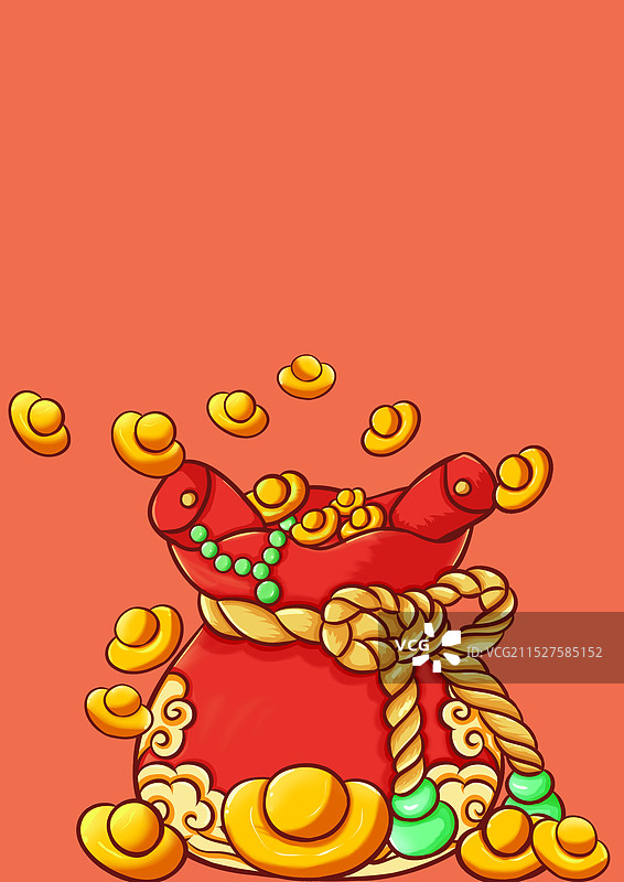 福袋国潮国风插画图片素材