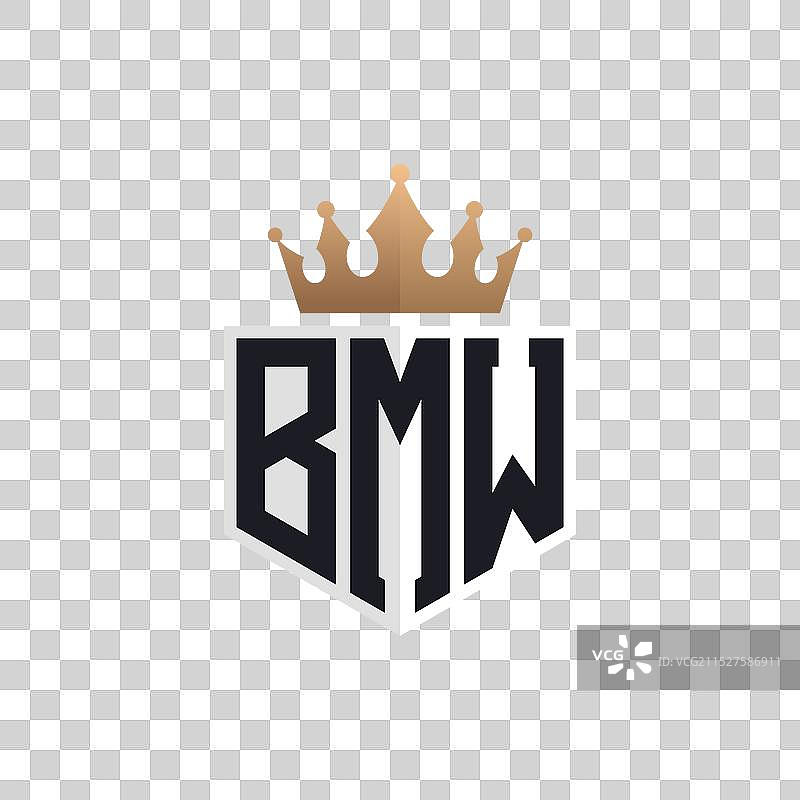 奢华BMW皇冠字母标志设计图片素材