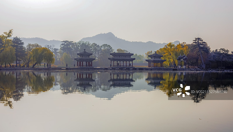 避暑山庄水心榭秋色图片素材