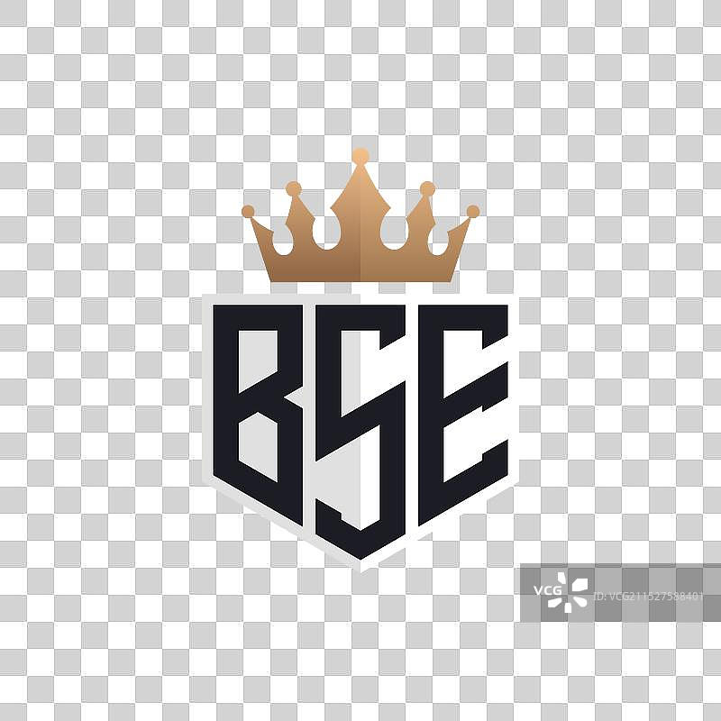 奢华皇冠BSE优雅首字母标志图片素材