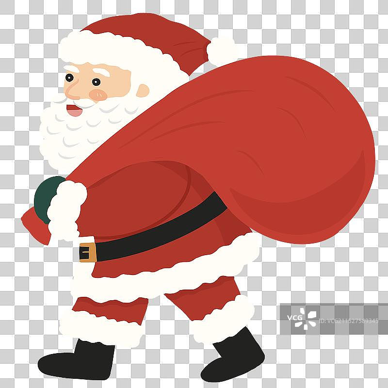 背礼物的圣诞老人插画元素图片素材