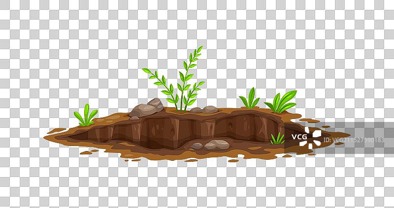 泥土或泥浆表面的深坑图片素材