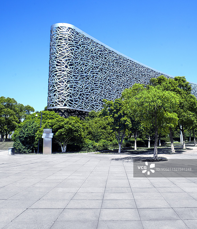 现代城市建筑及广场空地背景图图片素材