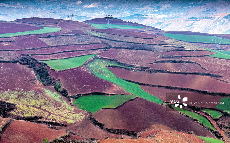 东川红土地的自然风光图片素材