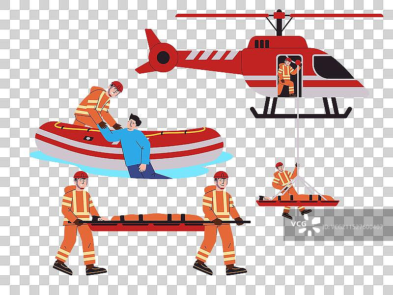 搜索和救援队正在进行疏散图片素材