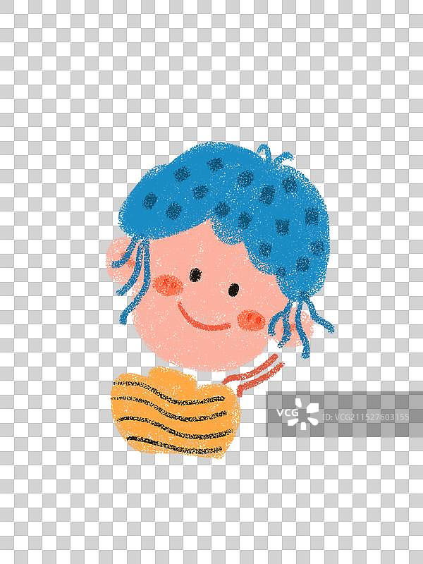 儿童插画女孩头像图片素材