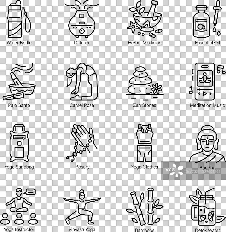 健身训练线性图标便捷合集图片素材