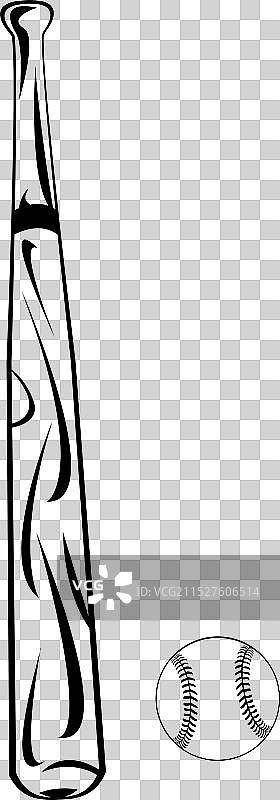 棒球棍和棒球运动标志图片素材