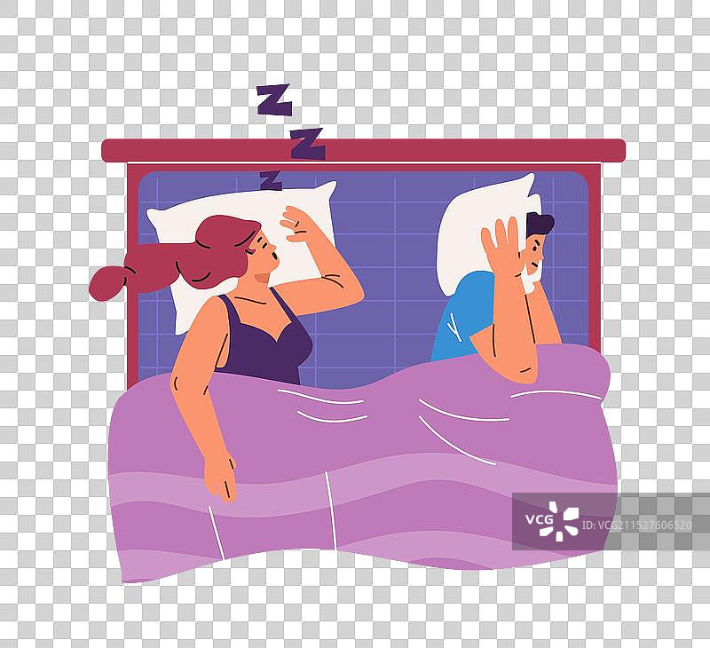 床上的一对男女图案图片素材