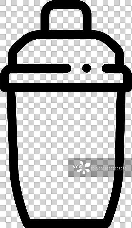 鸡尾酒调酒器图标细线条风格设计图片素材