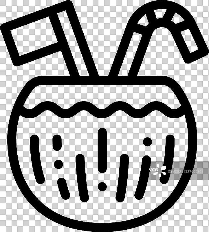 椰子线性风格设计图标图片素材