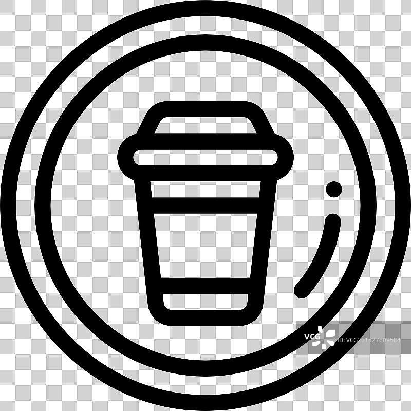 咖啡杯图标线性设计图片素材