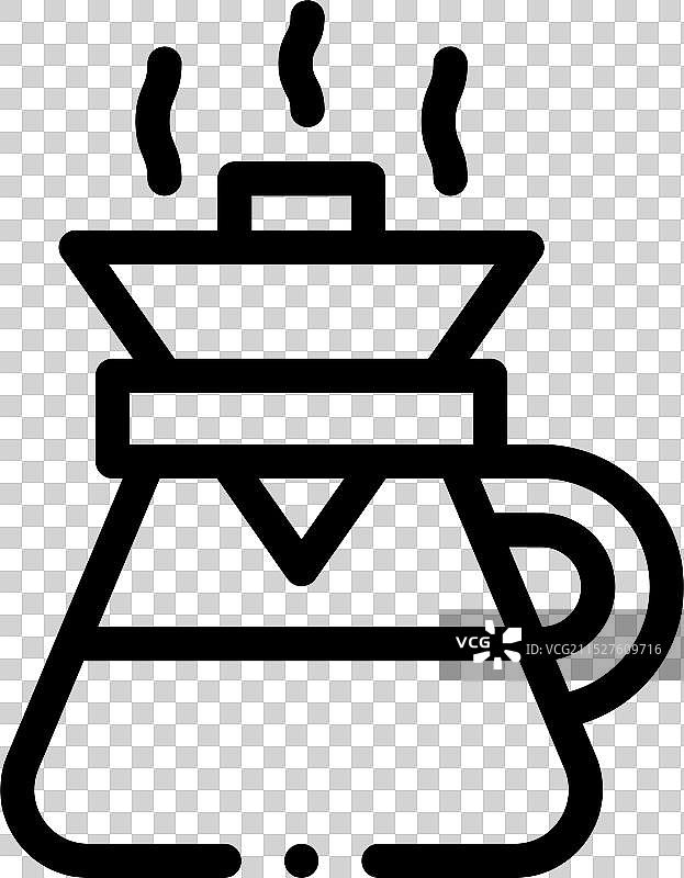 咖啡滤纸线性图标设计图片素材