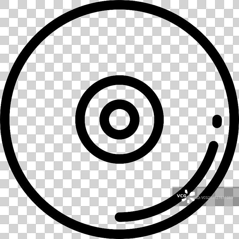 光盘图标细线条设计图片素材