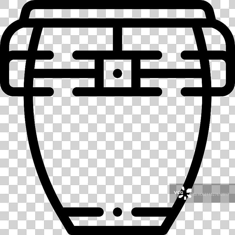 康茄鼓图标，纤细线性风格设计，已隔离图片素材