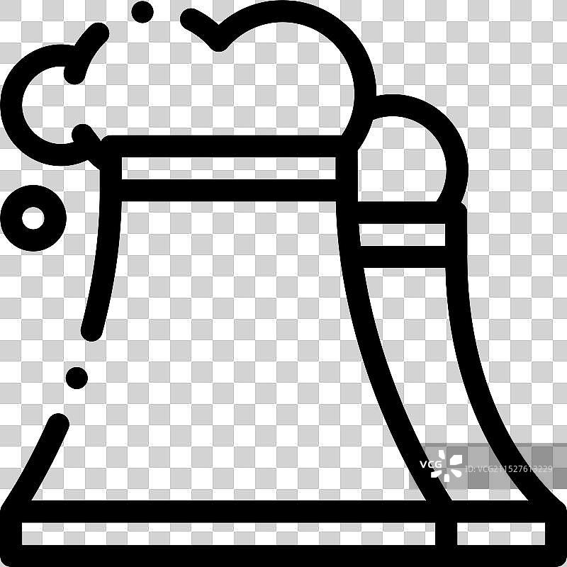 冷却塔图标线性设计图片素材