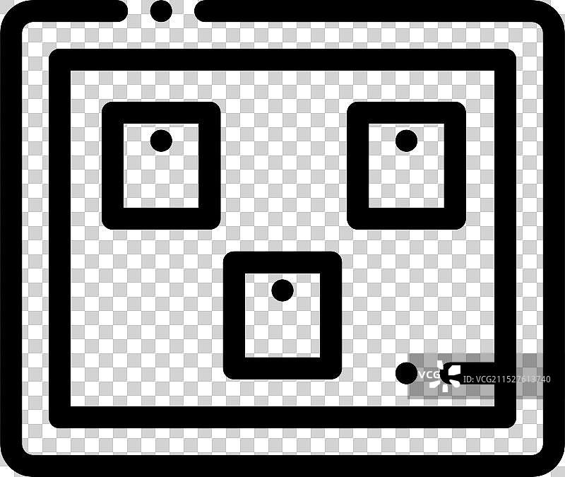 软木板图标（细线条风格设计）图片素材