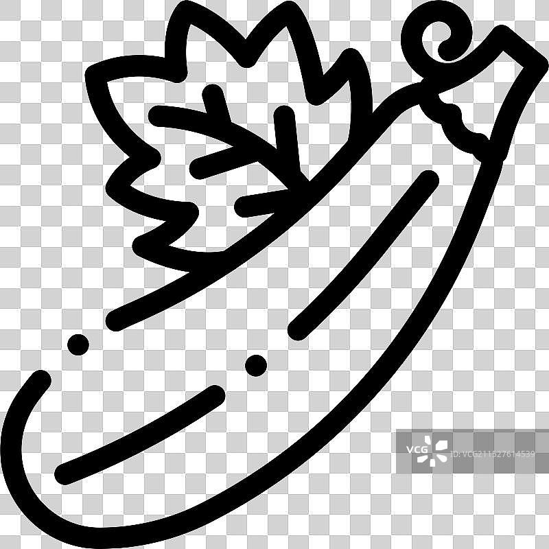 西葫芦图标（纤细线性风格设计，已隔离）图片素材