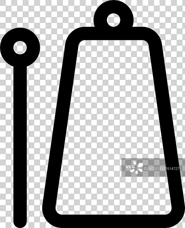 细线条风格的牛铃图标设计图片素材