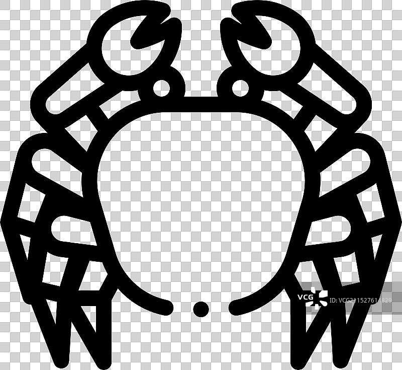 螃蟹图标线性设计图片素材