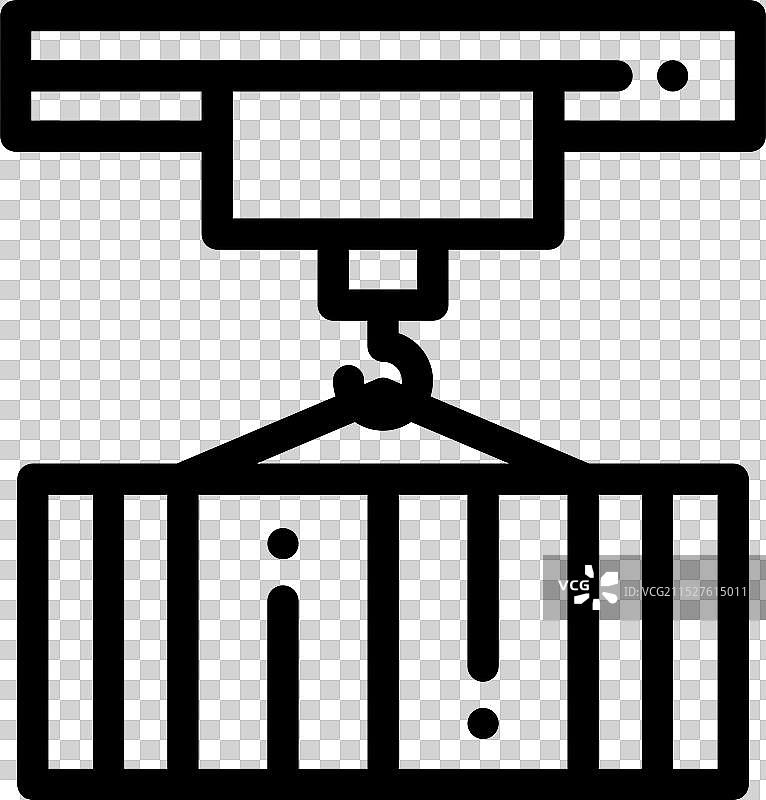起重机图标细线条风格设计图片素材