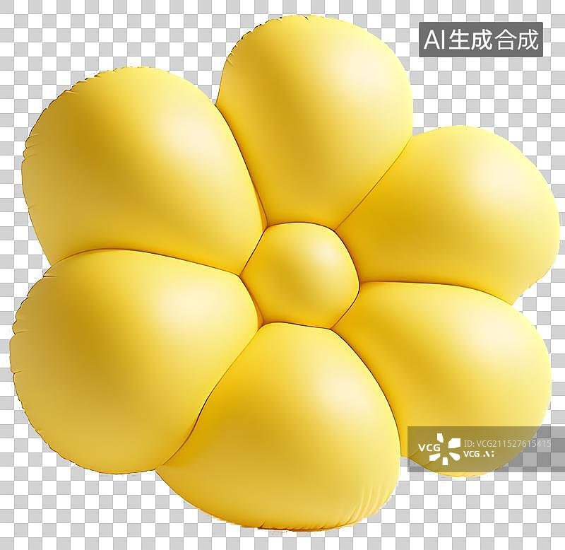 【AI数字艺术】3d 孤立在白色背景上的黄色花图片素材