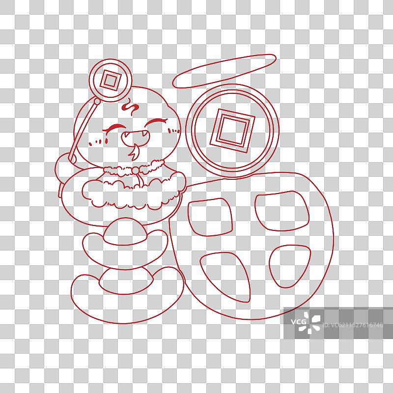 蛇年福字创意线稿图片素材