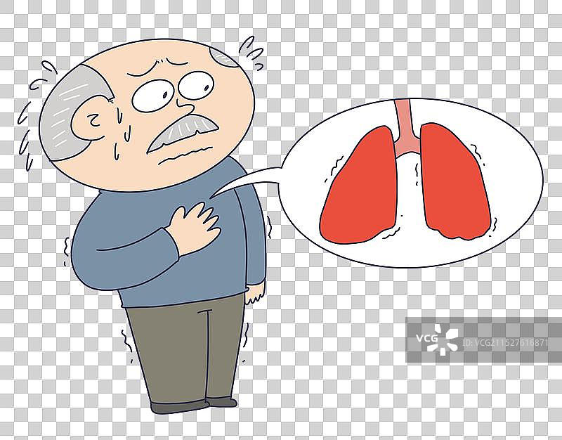 肺癌肺部健康的老年人图片素材