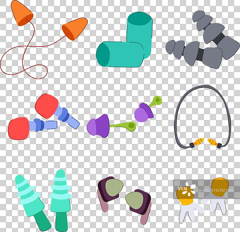 卡通耳塞套装图片素材