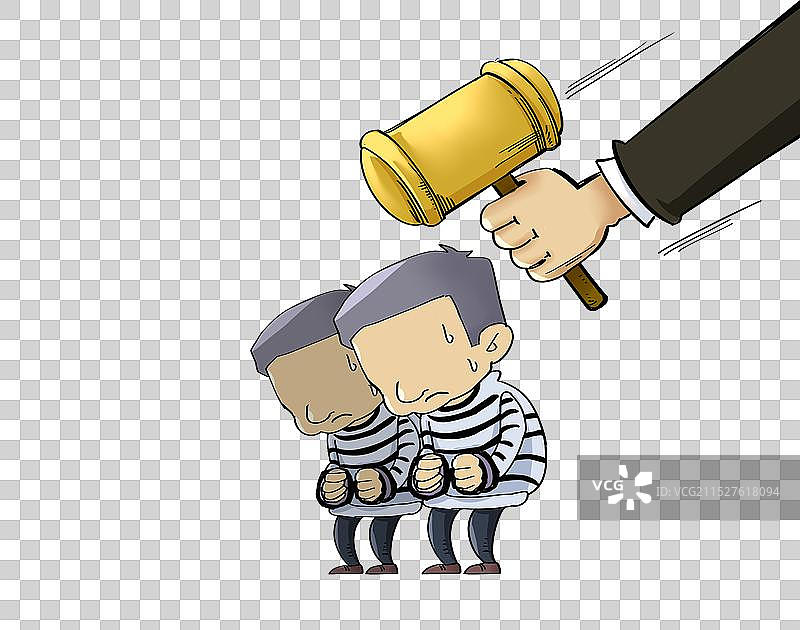 打击犯罪分子卡通手绘元素图片素材