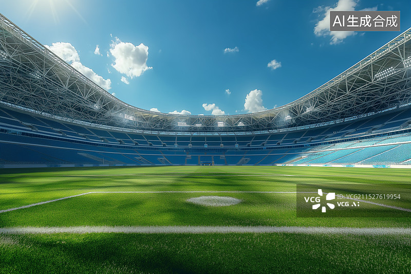【AI数字艺术】明亮的足球场运动馆图片素材