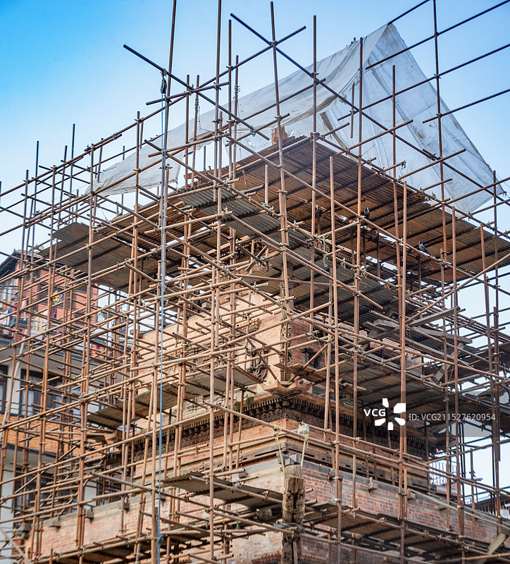 维修中的尼泊尔帕坦古城图片素材