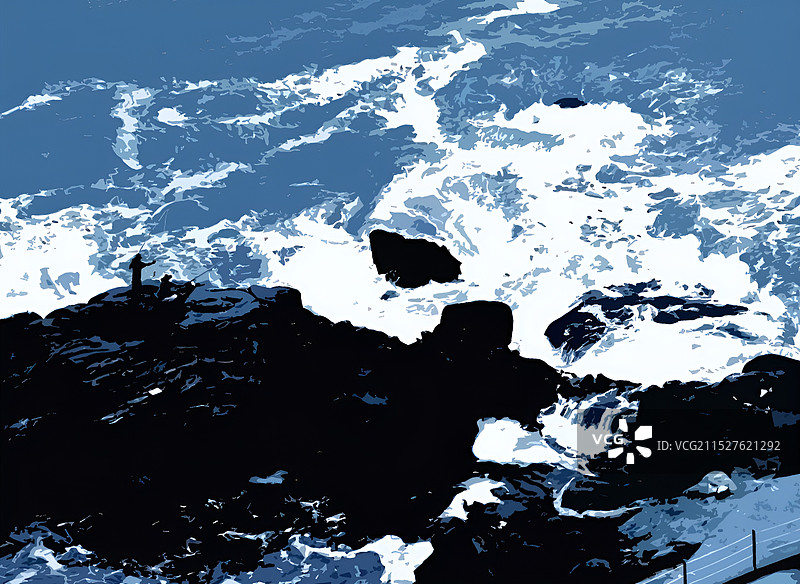 《大海垂钓》限量版画图片素材