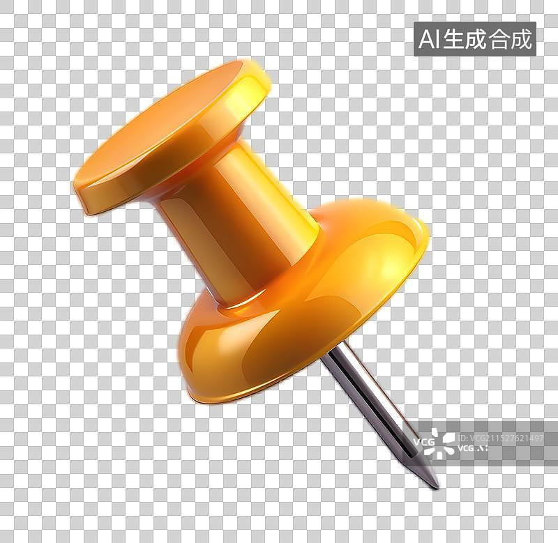 【AI数字艺术】黄色3D图钉图片素材