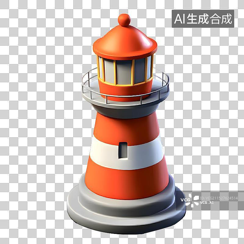 【AI数字艺术】3D渲染，灯塔PNG图片素材