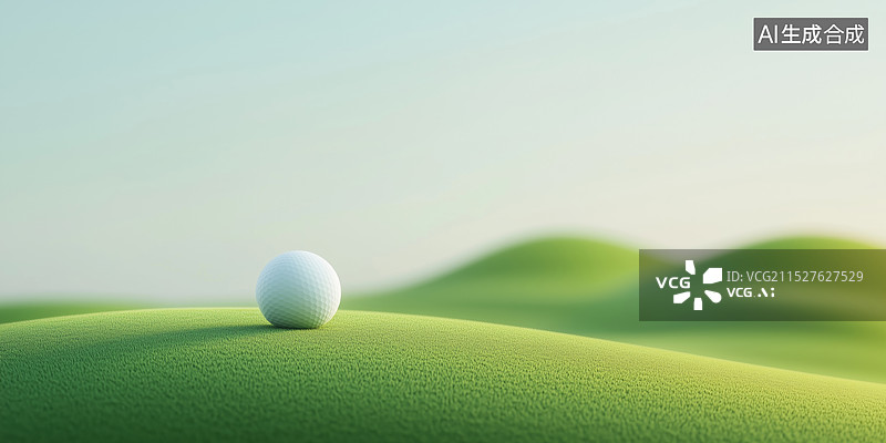 【AI数字艺术】草坪上的高尔夫特写图片素材