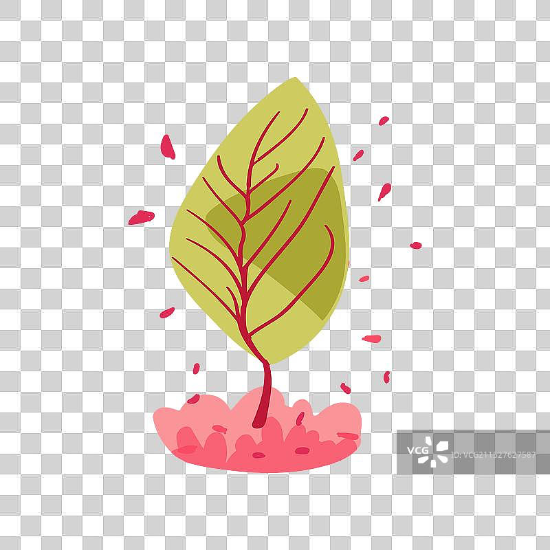 手绘红色覆盆子浆果树枝图片素材