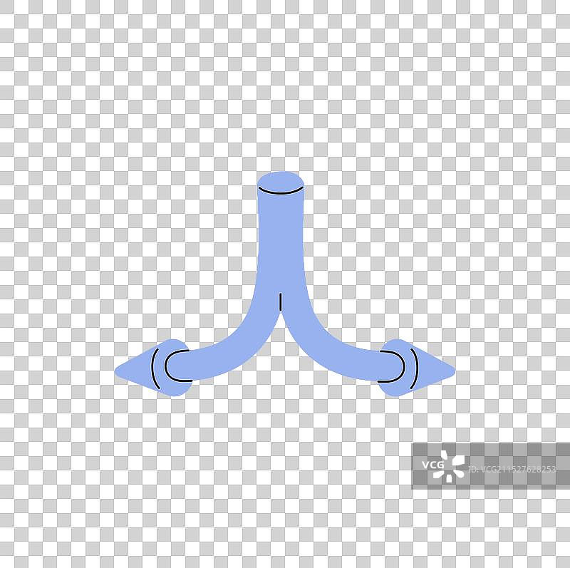 指示器带有两个分叉箭头指向不同方向图片素材