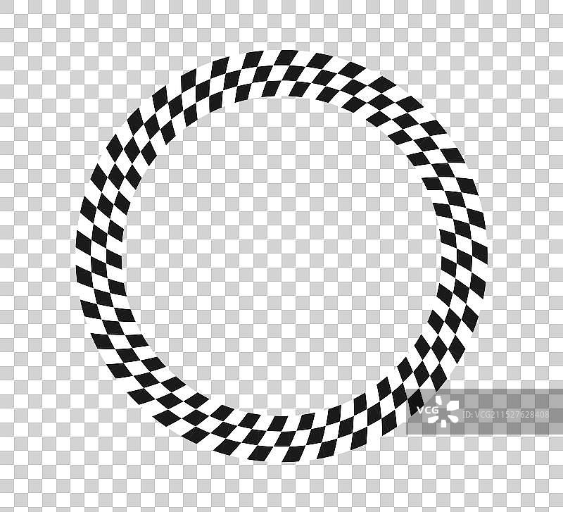 格子圆形边框赛车旗帜图片素材