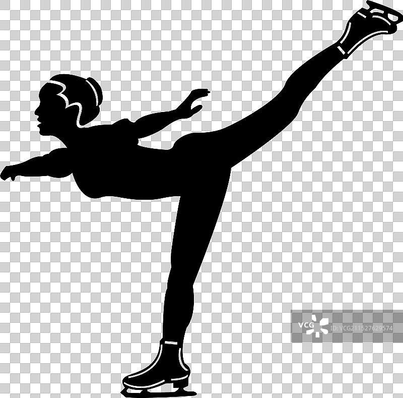 花样滑冰运动员剪影图片素材