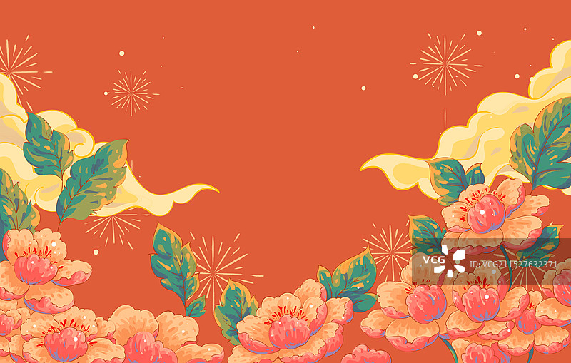 国潮花朵插画图片素材