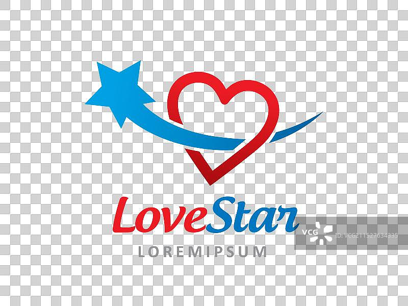 爱与星星标志符号或图标模板图片素材