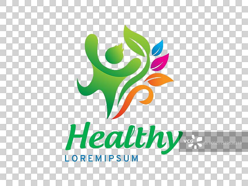 儿童和树叶logo符号或图标模板图片素材