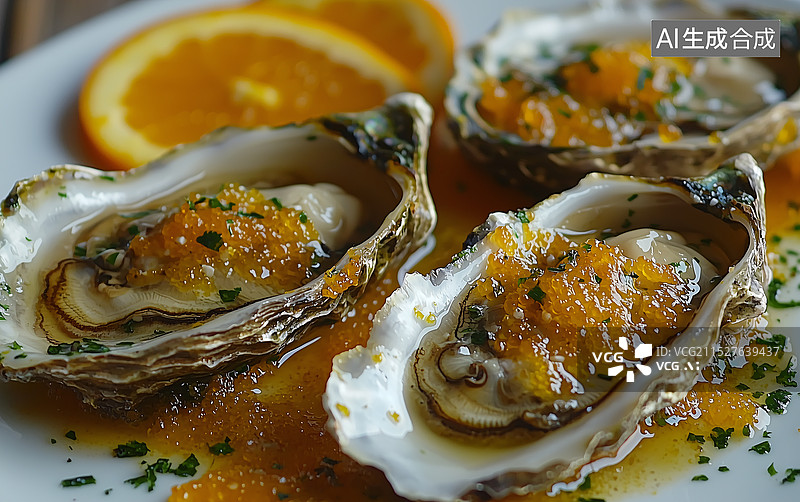 【AI数字艺术】3D虚拟碳烤生蚝图片素材