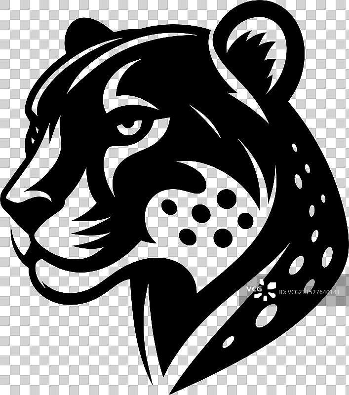 白色背景上的猎豹剪影图片素材